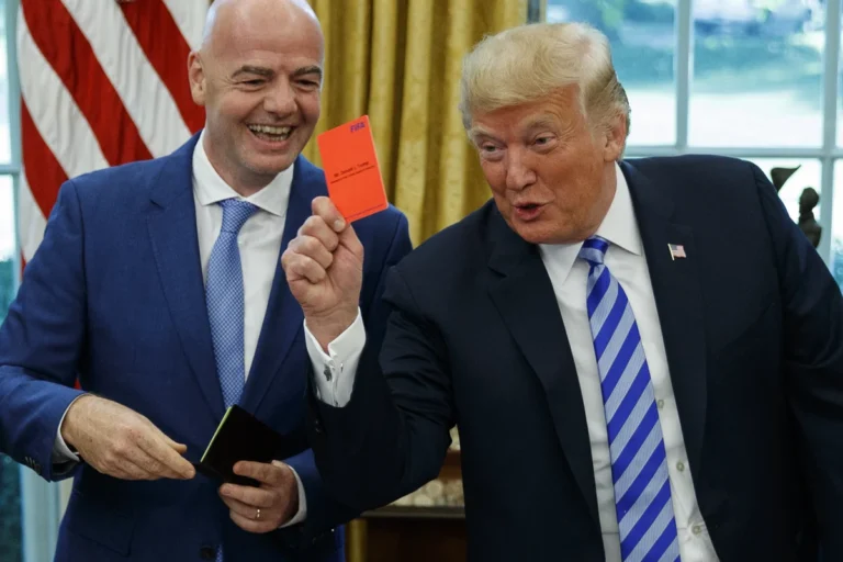 Džanni Infantīno un Donalds Tramps. 2026.gada Pasaules kausa izcīņas finālturnīrs