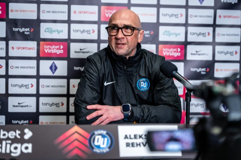 "Ogre United" galvenais treneris Aleksandrs Rehviašvili. Latvijas Virslīga