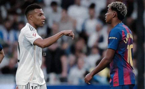 Kilians Mbapē un Lamins Jamals, Barcelona, Madrides Real, futbolazinas.com