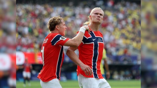 Norvēģijas futbola izlase un Ērlings Hālands (pa labi). 2026.gada Pasaules kausa izcīņas finālturnīrs